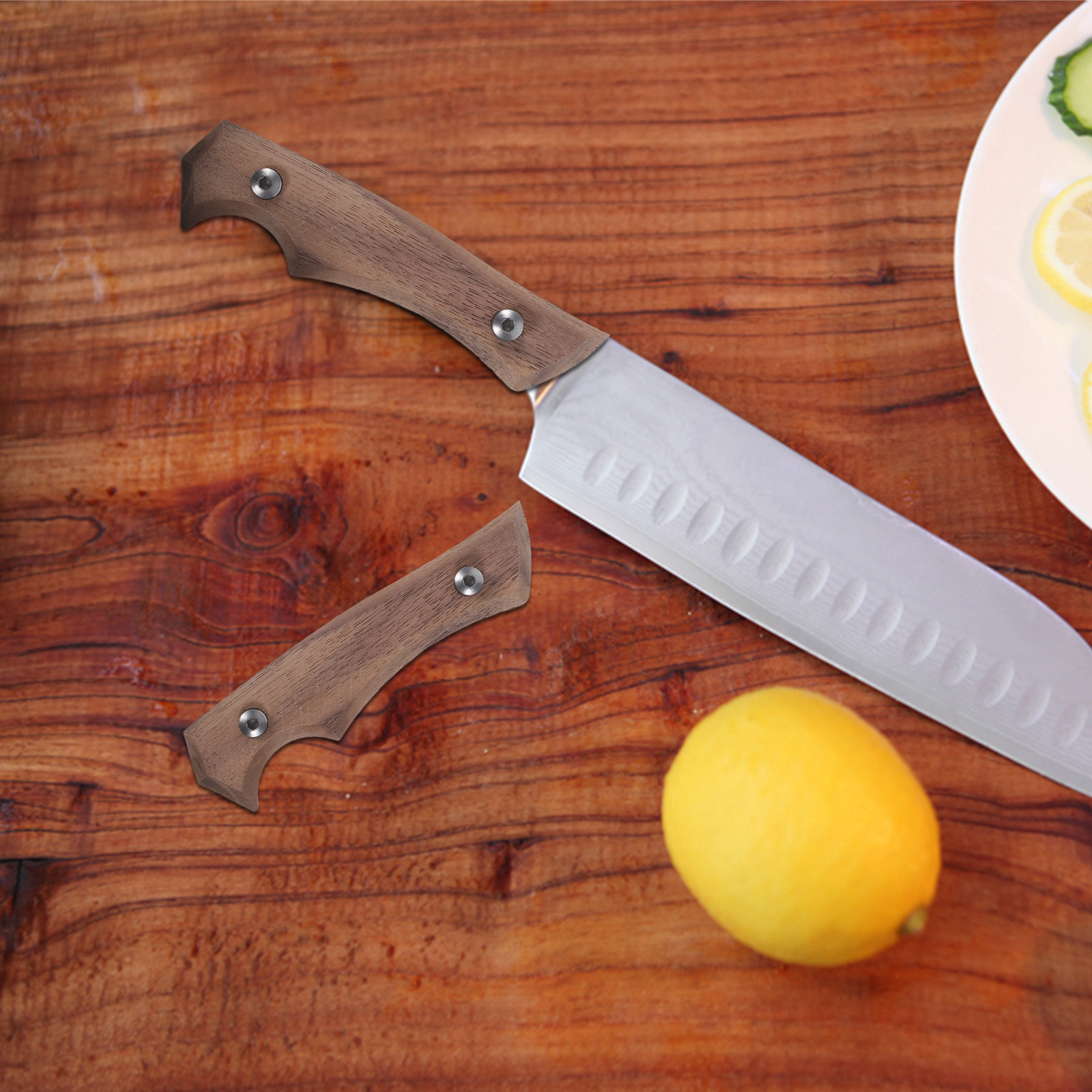 Japanese Knife - مقبض سكين مصنوع من خشب الزان