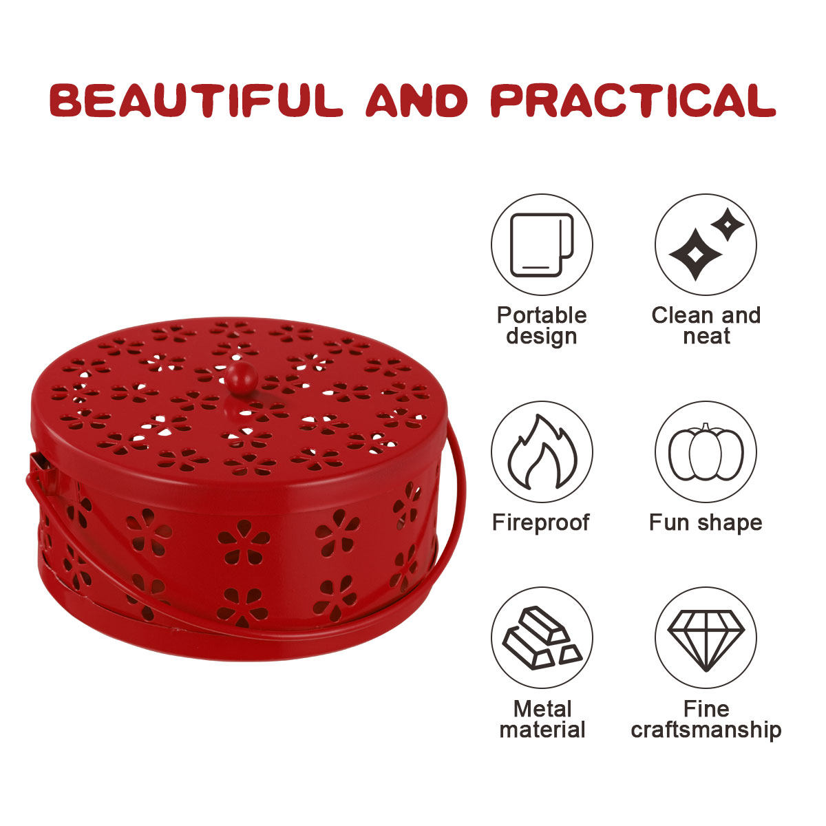 Incense Holder - علبة معدنية مقاومة للحريق بتصميم عتيق