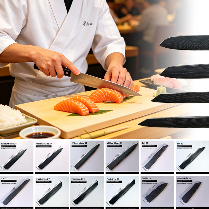 غطاء سكين خشبي من خشب الدردار  - مراجعة Japanese Knife وسعره